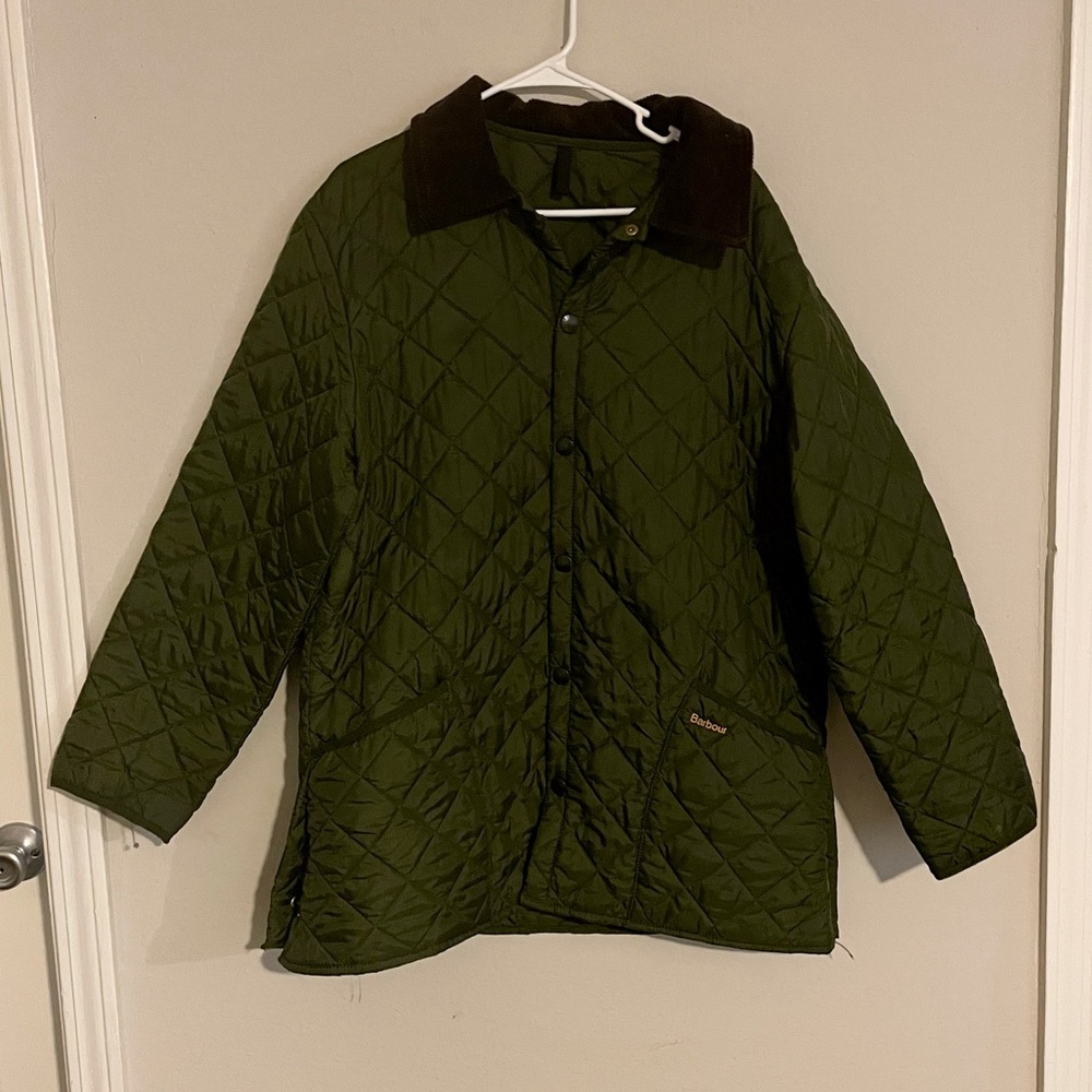 Barbour Olive Green Quilted Jacket Size Large L